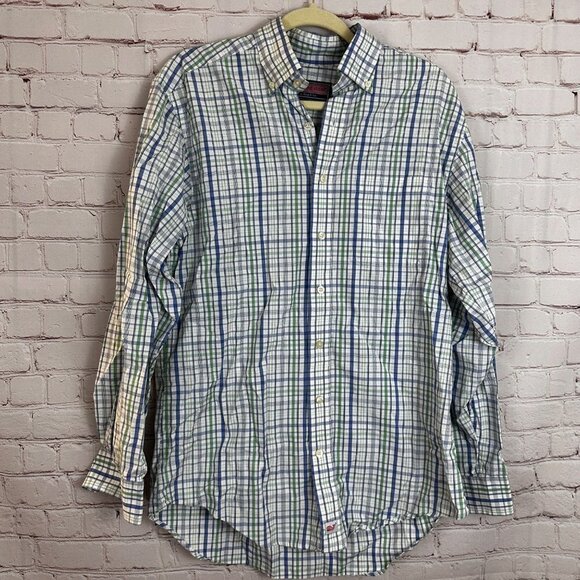 Vineyard Vines Murray Shirt Mens Size Small Blue Green Plaid‎ Long Sleeve - Picture 1 of 4